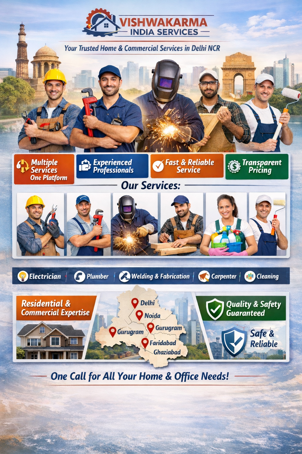 Why Choose Vishwakarma India Services for Home & Commercial Services in Delhi NCR